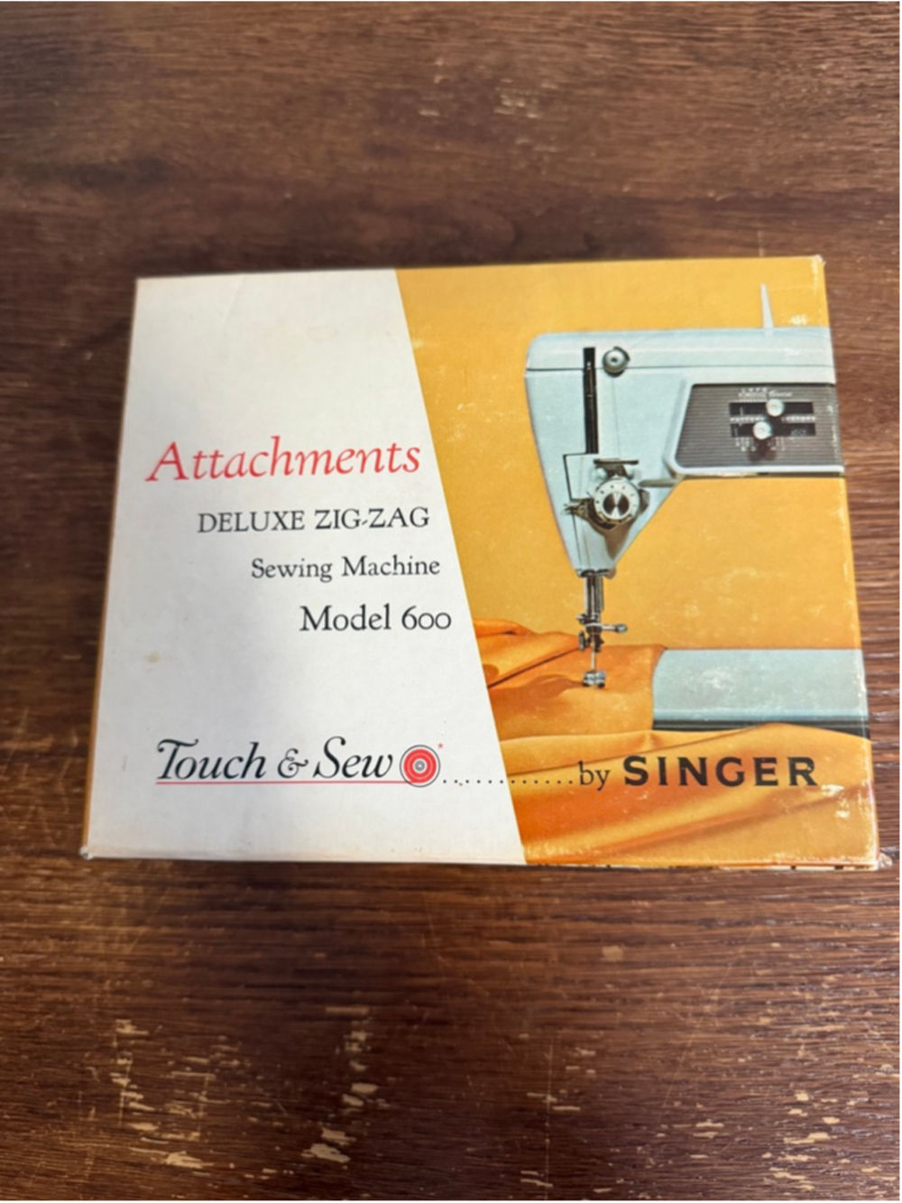 Vintage Singer Touch & Sew Model 600 Attachment Set Part 161818 Original Box Sew